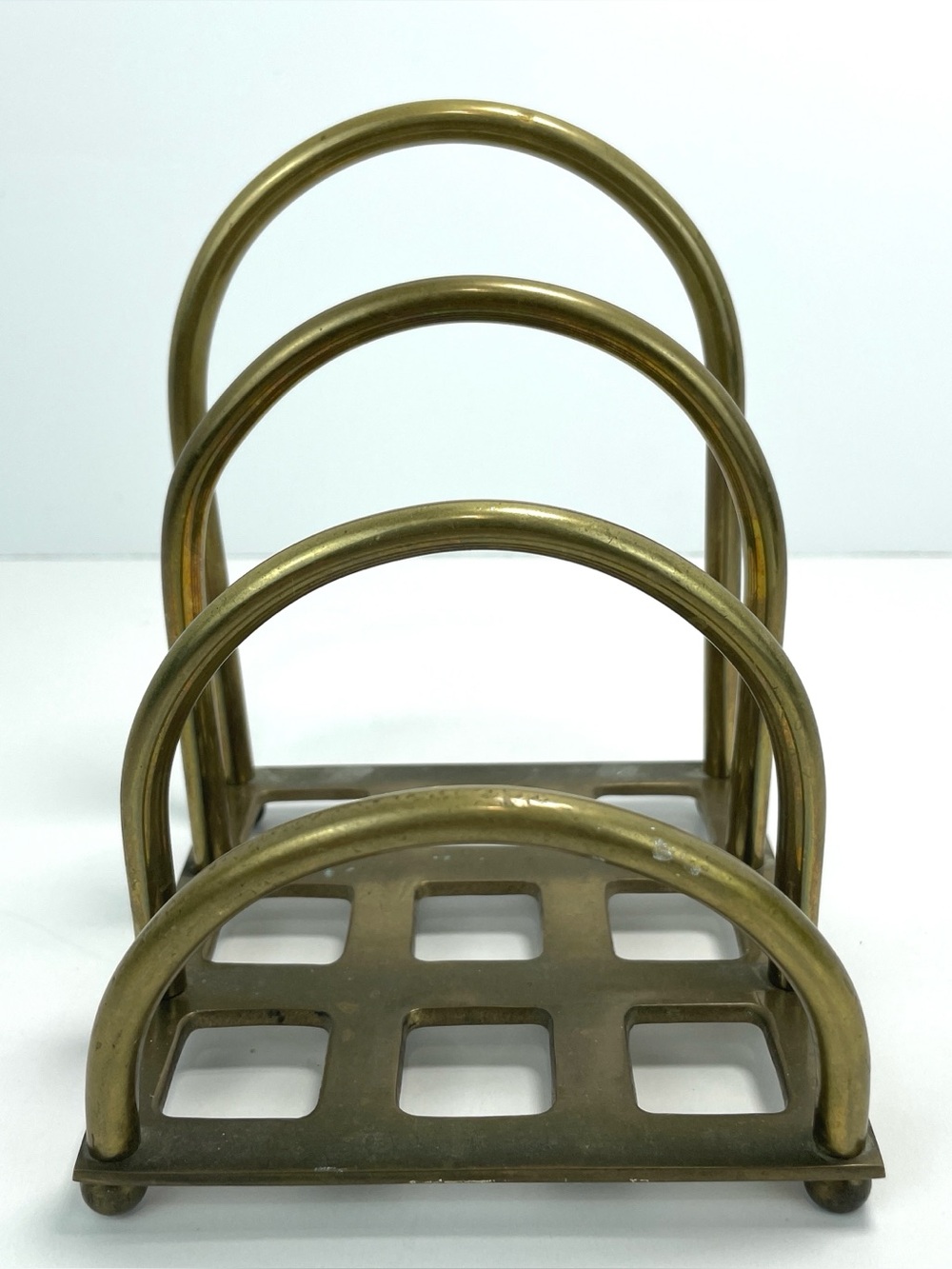 Vintage Mid-Century Brass Arched Letter Holder